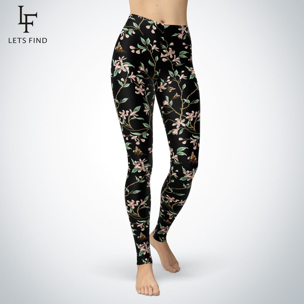 New Arrival  Honeybee Print  Women High Quality  Casual Fashion Leggings