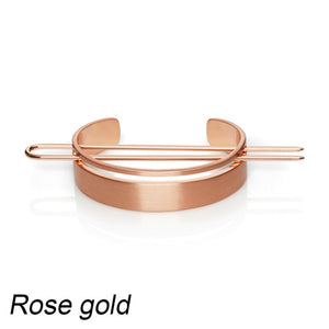 Alloy Round Top Hairpin -Bun Holder Cage Hair Stick