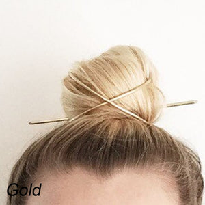 Alloy Round Top Hairpin -Bun Holder Cage Hair Stick