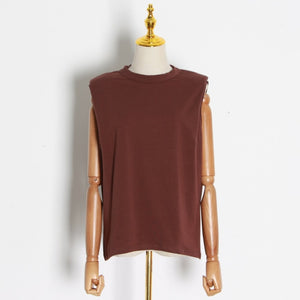 Casual Women's Tank Top O Neck Sleeveless Loose Ruched For Female Fashion Clothing 2020 Spring Tide