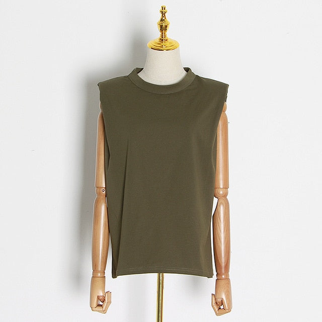 Casual Women's Tank Top O Neck Sleeveless Loose Ruched For Female Fashion Clothing 2020 Spring Tide