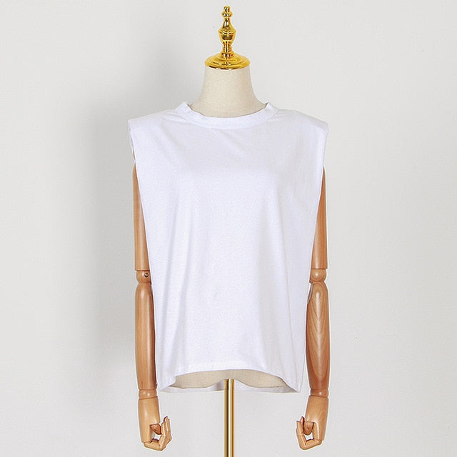 Casual Women's Tank Top O Neck Sleeveless Loose Ruched For Female Fashion Clothing 2020 Spring Tide