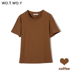 Women Casual Cotton Short Sleeve Tee-Shirts Female Tops 2020 New Fashion S-XL