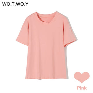 Women Casual Cotton Short Sleeve Tee-Shirts Female Tops 2020 New Fashion S-XL