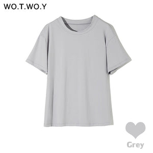 Women Casual Cotton Short Sleeve Tee-Shirts Female Tops 2020 New Fashion S-XL