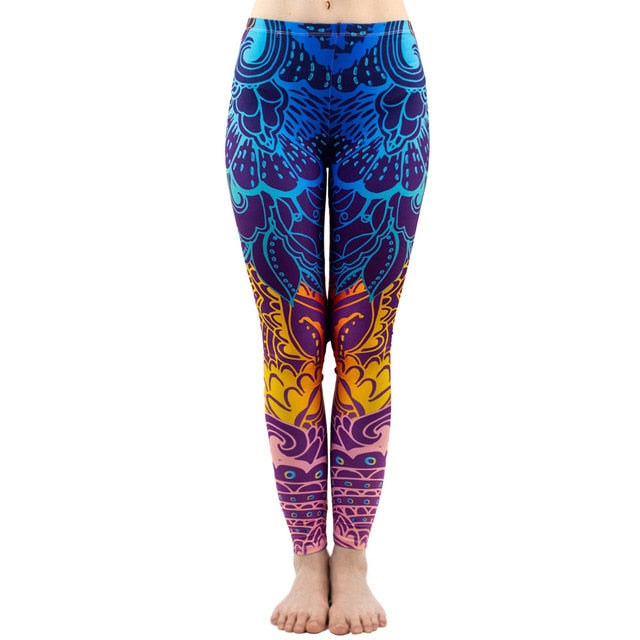 Aztec Round Hombre Printing leggings Slim High Waist