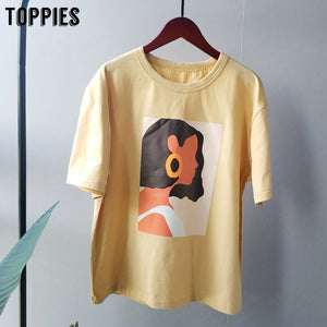 Toppies 2020 short sleeve printing t-shirts 95% cotton