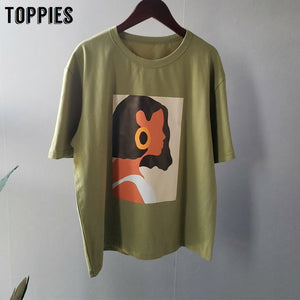 Toppies 2020 short sleeve printing t-shirts 95% cotton