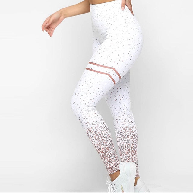New Hot sale Women Gold Print Leggings No Transparent Exercise Fitness Leggings