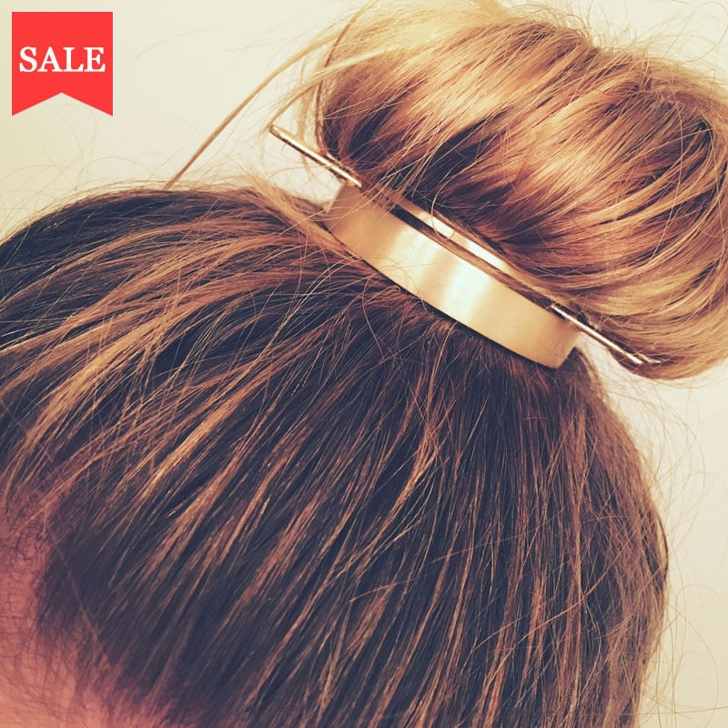 Alloy Round Top Hairpin -Bun Holder Cage Hair Stick
