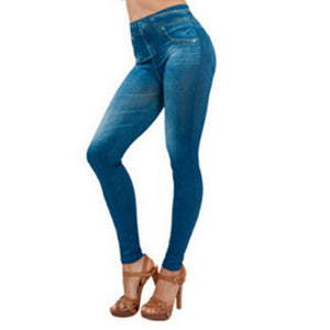 Slim Denim Jeans Leggings Long Pocket Printing Summer Leggings Casual