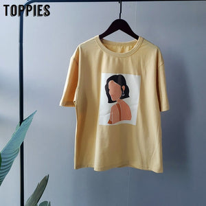 Toppies 2020 short sleeve printing t-shirts 95% cotton