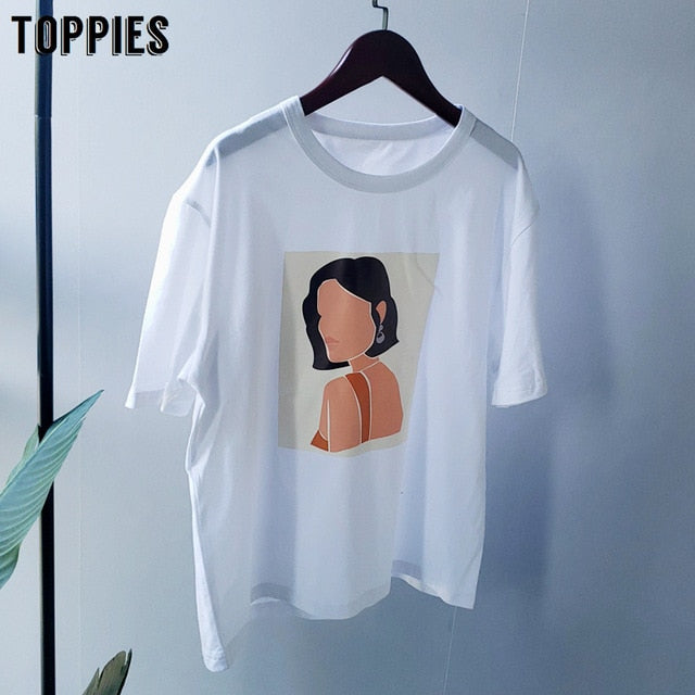 Toppies 2020 short sleeve printing t-shirts 95% cotton