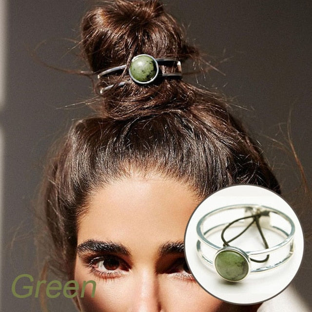 Alloy Round Top Hairpin -Bun Holder Cage Hair Stick