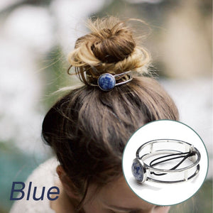 Alloy Round Top Hairpin -Bun Holder Cage Hair Stick